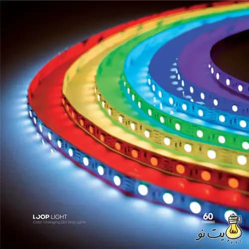 ریسه RGB نواری 12 ولت 5050 لوپ لایت تراکم 60 لامپ