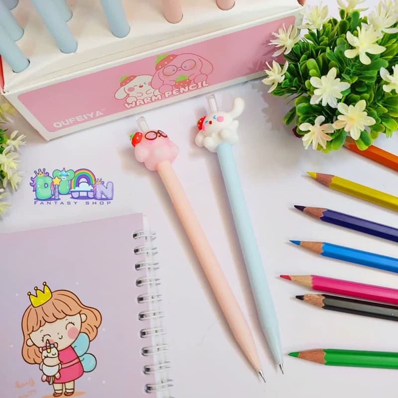 اتود (مدادنوکی) فشاری طرح خرگوش توت فرنگی برند oufeiya هفت دهم — تصویر ۲
