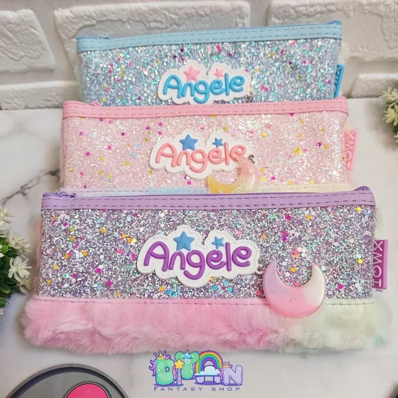 جامدادی تک زیپ پولیشی اکلیلی ANGELE شب تاب دار — تصویر ۳