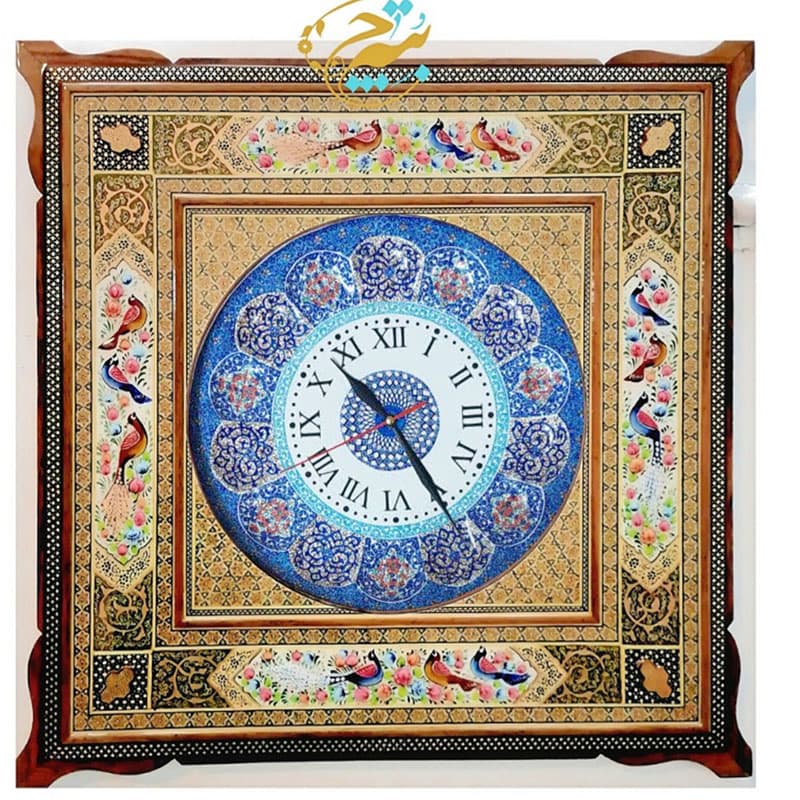 ساعت خاتم کاری چهارگوش صلیب با صفحه میناکاری