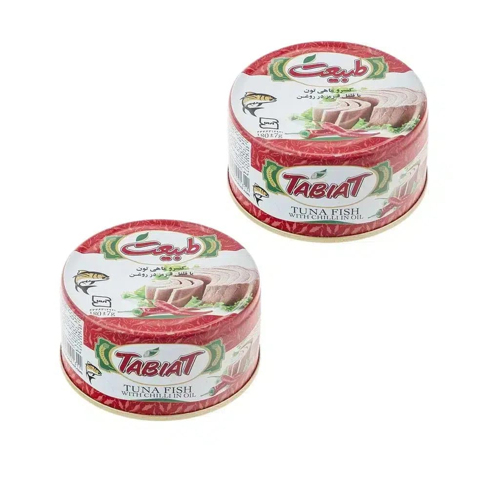کنسرو ماهی تن با فلفل قرمز در روغن طبیعت – 180 گرم بسته 2 عددی