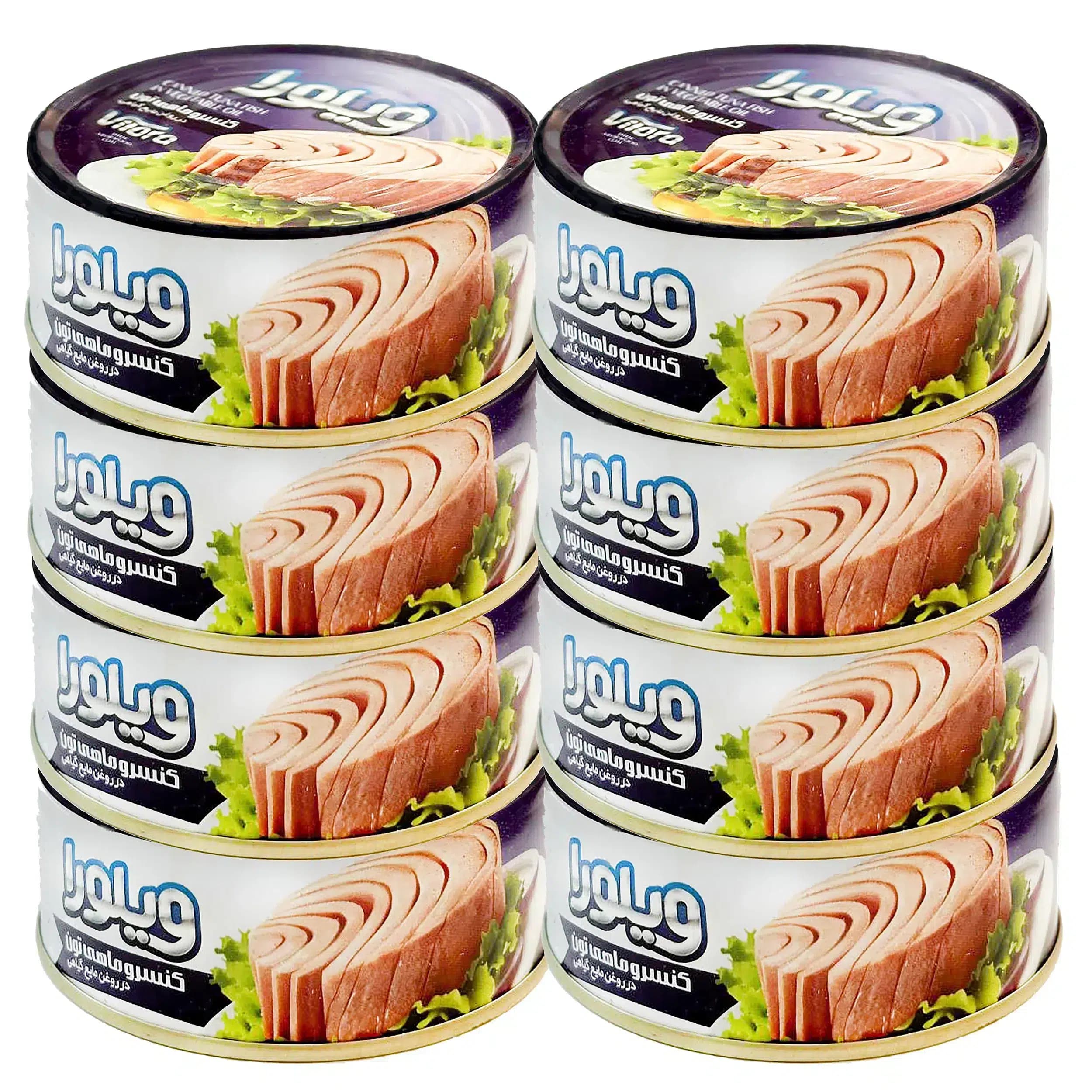 کنسرو ماهی تن در روغن گیاهی ویلورا – 120 گرم بسته 8 عددی