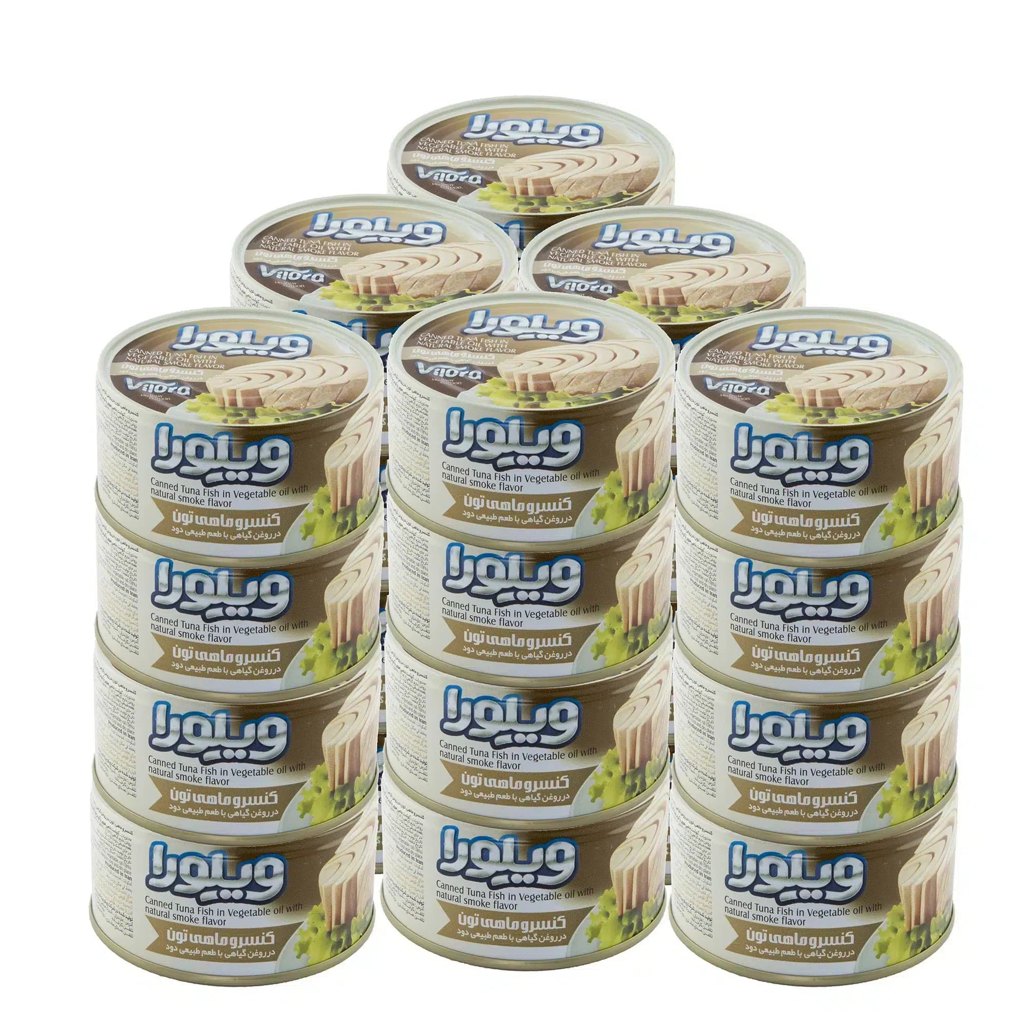 کنسرو ماهی تن ویلورا در روغن گیاهی با طعم طبیعی دود – 180 گرم -بسته 24 عددی