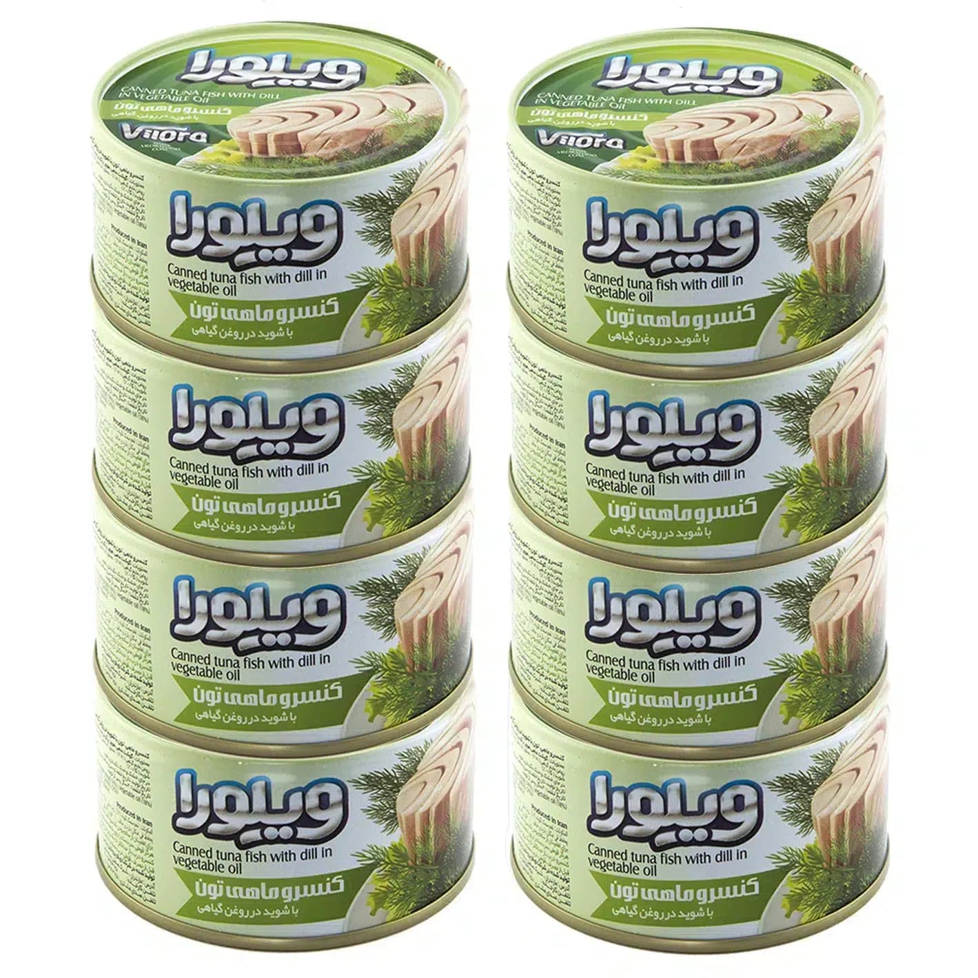 کنسرو ماهی تن در روغن گیاهی با شوید ویلورا – 180 گرم بسته 8 عددی