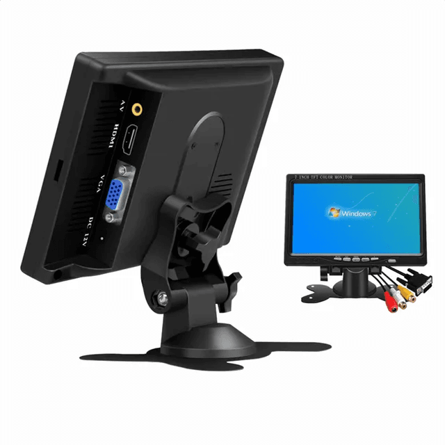 مانیتور خودرو 7 اینچ فول اچ دی TFT HD LED و VGA برند cctv super — تصویر ۴