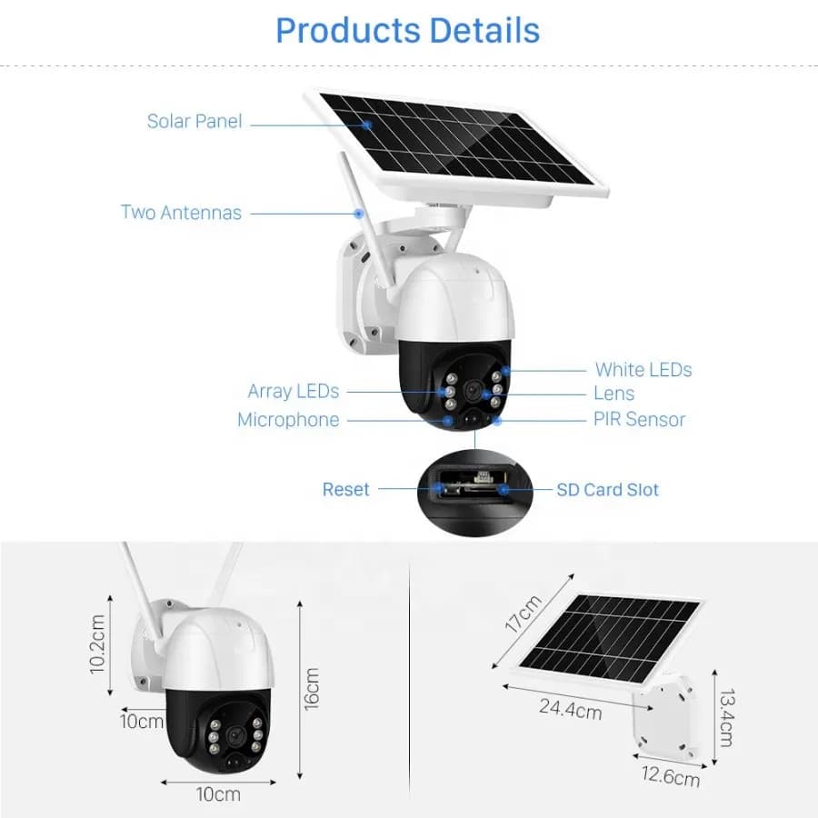 دوربین مینی اسپید دام 2مگاپیکسل سیمکارتی سولار خورشیدی v380pro — تصویر ۵