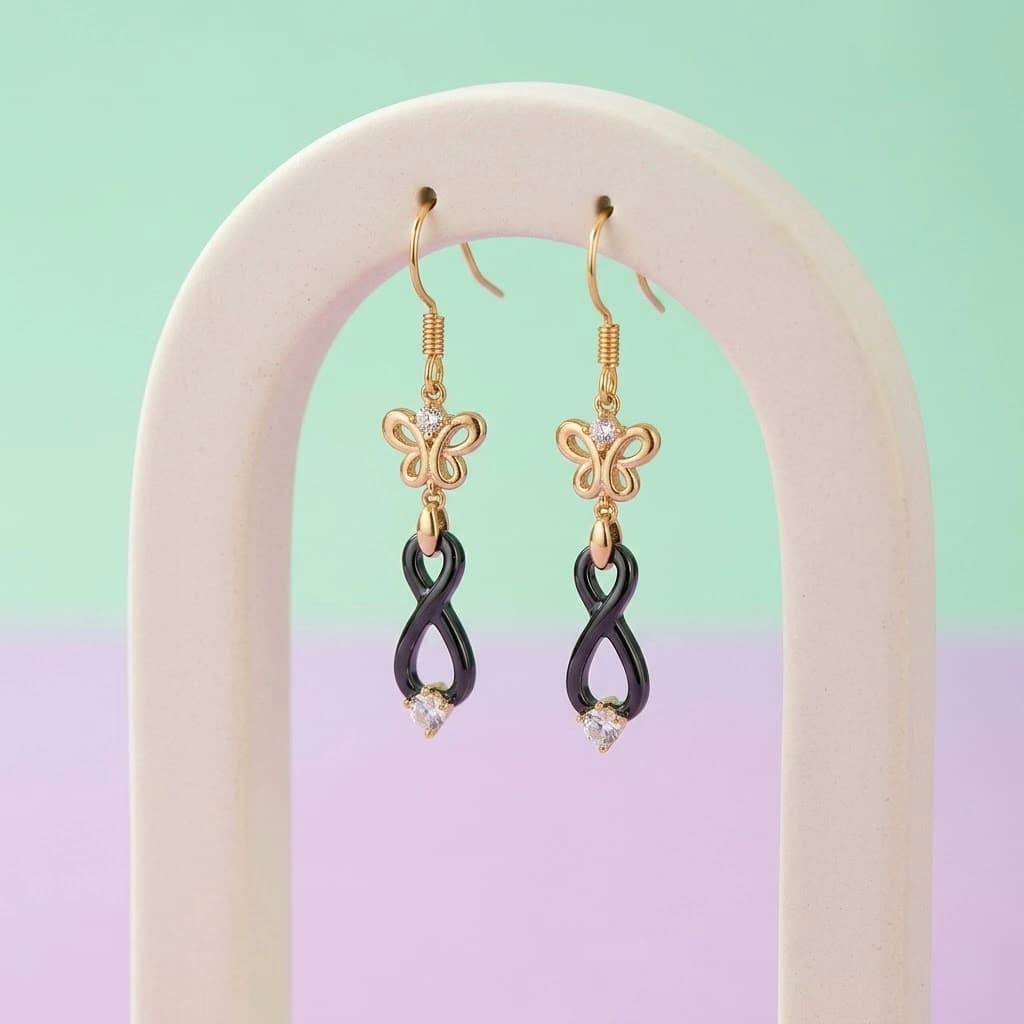 گوشواره ژوپینگ پروانه و بی‌نهایت