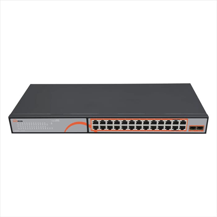 سوئیچ 24 پورت PoE مکسرون مدل MSW-3224GP-300I