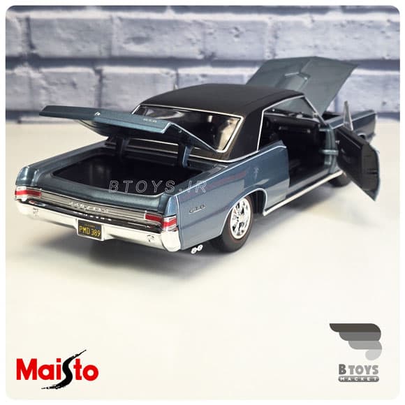 ماکت پونتیاک جی تی او 1965 خاکستری مایستو(Pontiac GTO 1965 Maisto)مقیاس:1/18 — تصویر ۲
