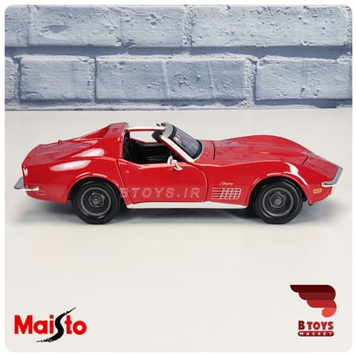 ماکت کوروت 1970 قرمز مایستو(Corvette 1970 Maisto)مقیاس:1/24 — تصویر ۳