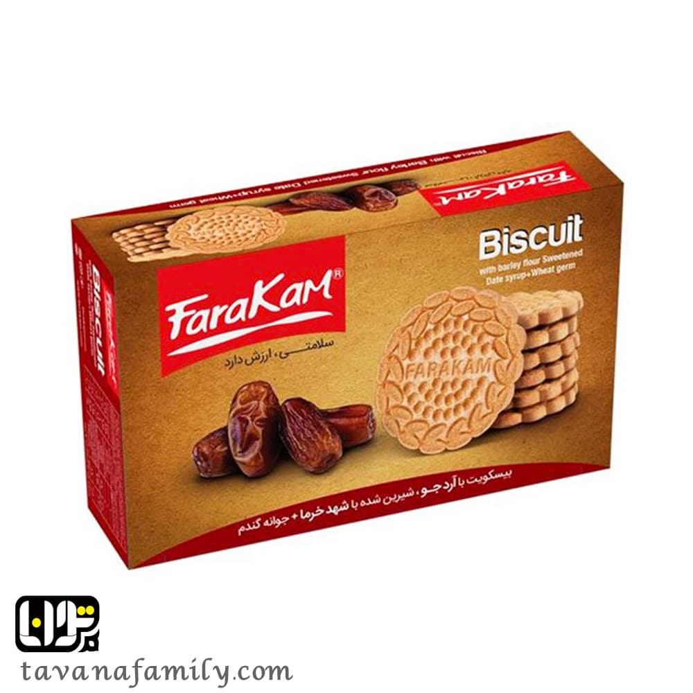 بیسکویت آرد جو شیرین شده با شهد خرما 350 گرمی