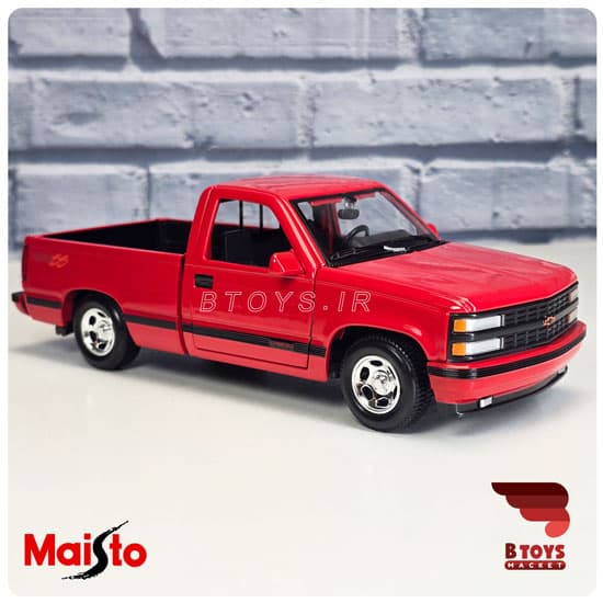 ماکت شورولت 454 اس اس 1993 پیکاپ قرمز مایستو(Chevrolet 454 SS 1993 Pick-up Maisto) — تصویر ۶