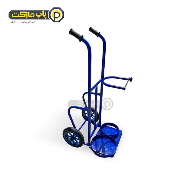 چرخ دستی حمل کپسول هوا و گاز با چرخ هشت پر پرسی لاستیکی تقویت شده