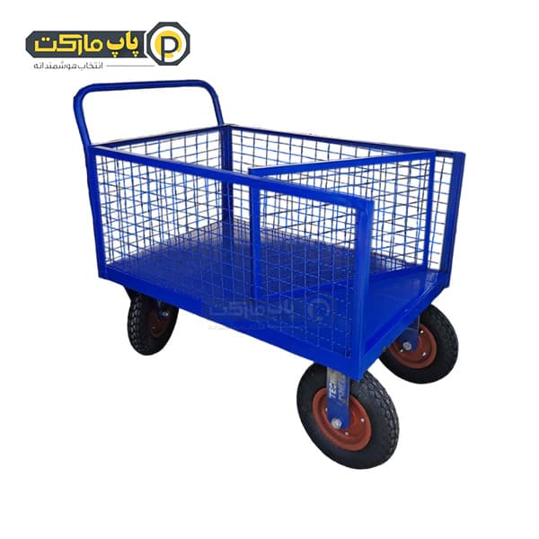 گاری 80*120 60 سانت توری یک طرف کشویی بازشو با چرخ فرغونی بادی شرکتی