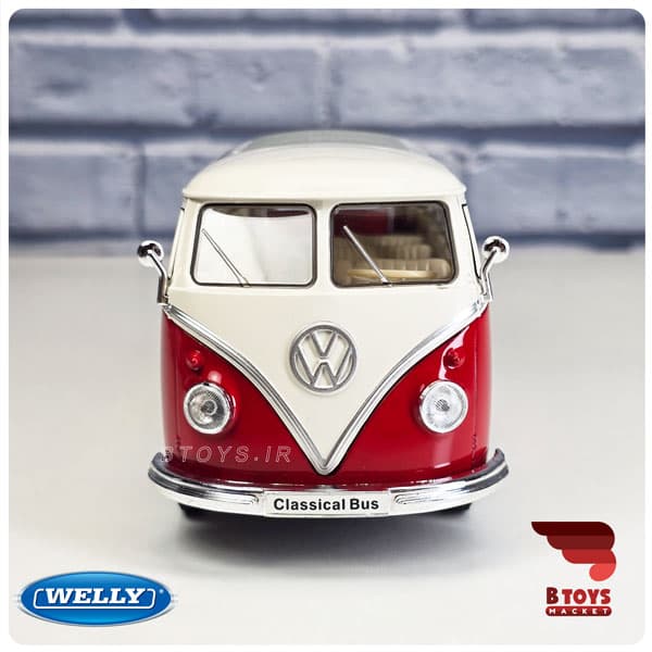 ماکت فولکس واگن ون تی یک 1963 قرمز ویلی(Volkswagen T1 Bus 1963 welly) — تصویر ۵