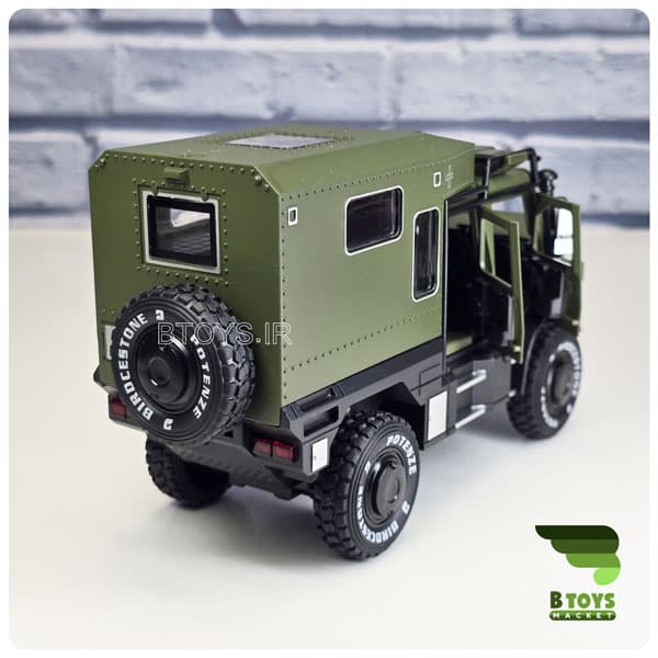 ماکت کامیون کمپر مرسدس بنز یونیماگ سبز(MERCEDES BENZ unimog camping) — تصویر ۳