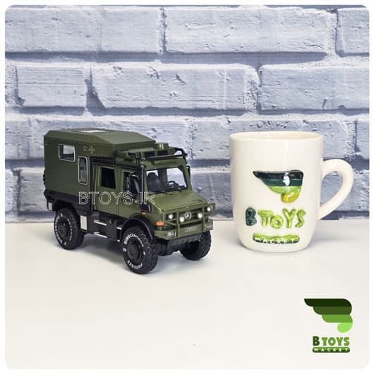 ماکت کامیون کمپر مرسدس بنز یونیماگ سبز(MERCEDES BENZ unimog camping) — تصویر ۴