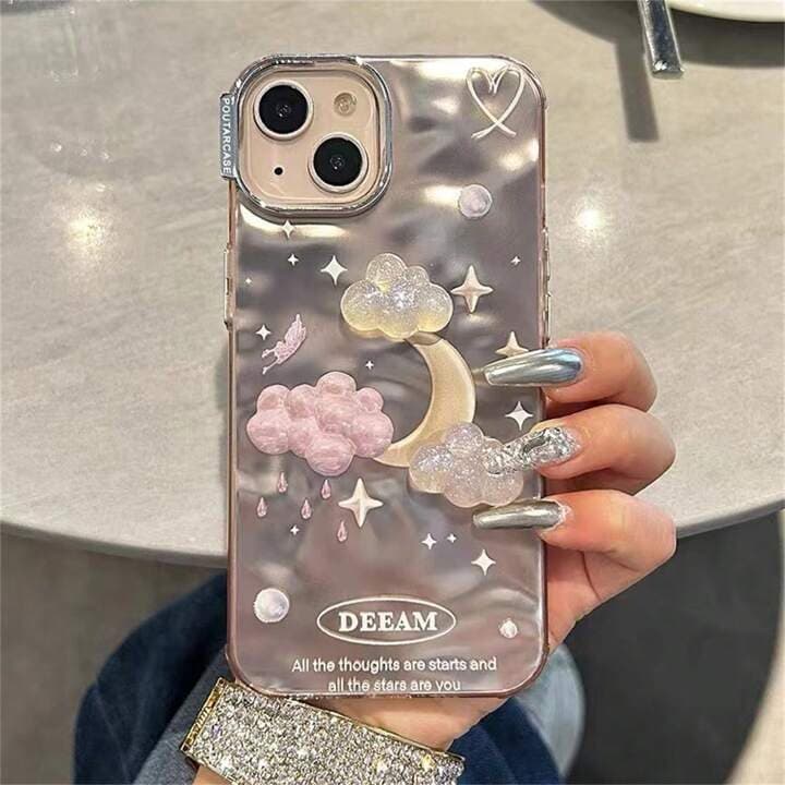 قاب گوشی ایفون طرح برجسته همراه با اویز مرواریدی برند Poutarcase — تصویر ۳