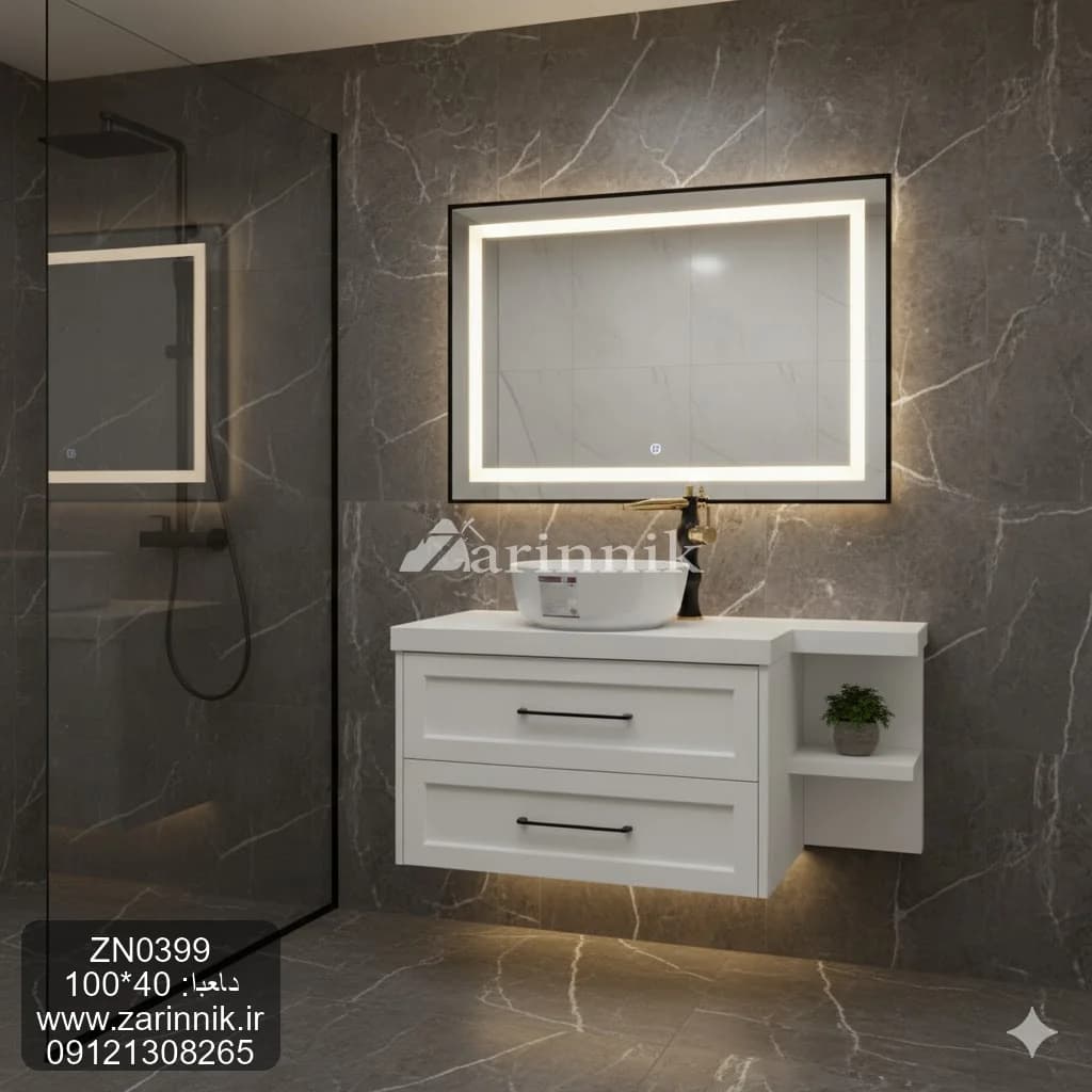 روشویی سرامیکی مدرن سفید زرین نیک کد ZN0399