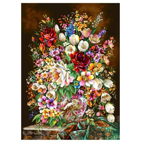 نخ و نقشه تابلو فرش گل و گلدان کد 25276