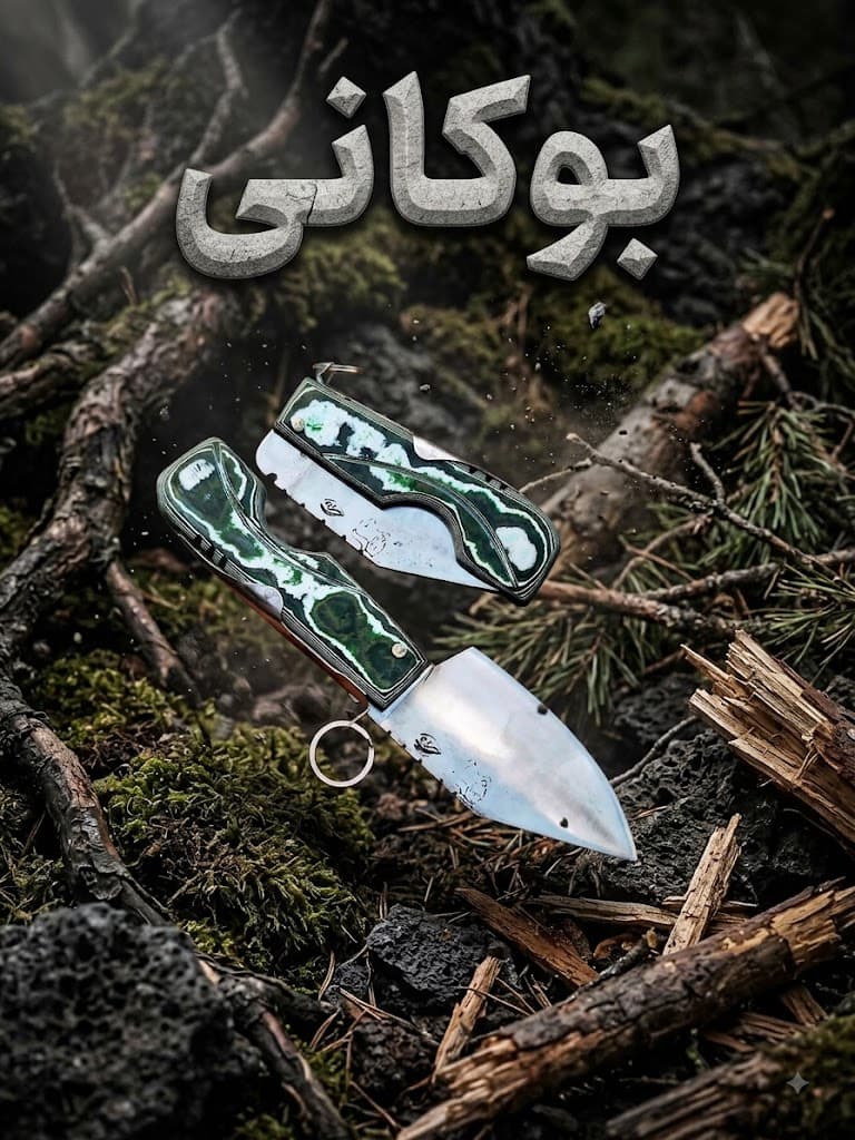 چاقوی بوکانی دست‌ساز با تیغه فولادی و کیفیت ممتاز