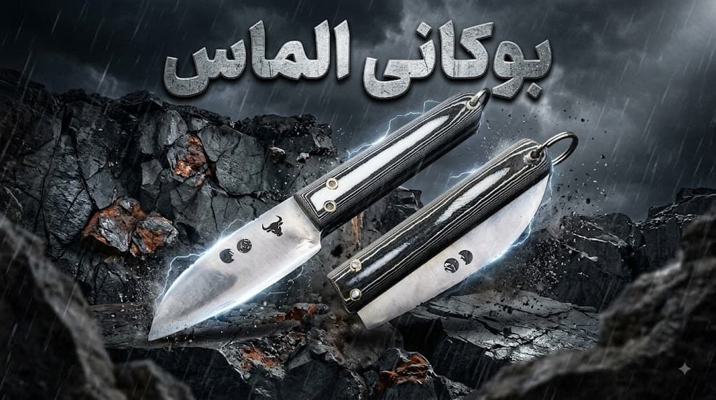 چاقوی بوکانی الماس با طراحی تزئینی و کیفیت ساخت بالا