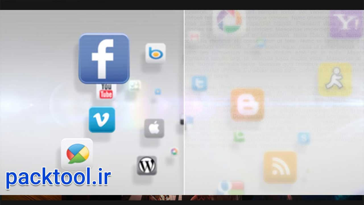 دانلود پروژه آماده معرفی شبکه های اجتماعی افتر افکت Social Possibilities
