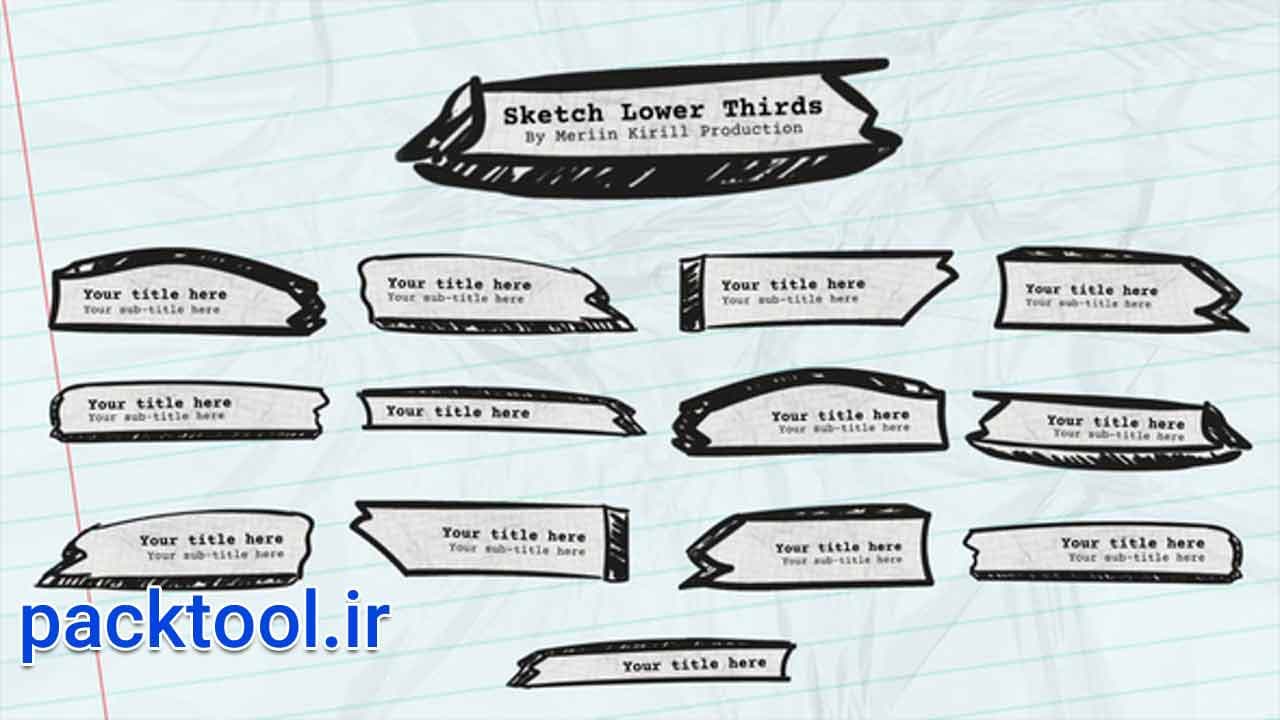 دانلود پروژه آماده پریمیر پرو زیرنویس Sketch Lower Thirds