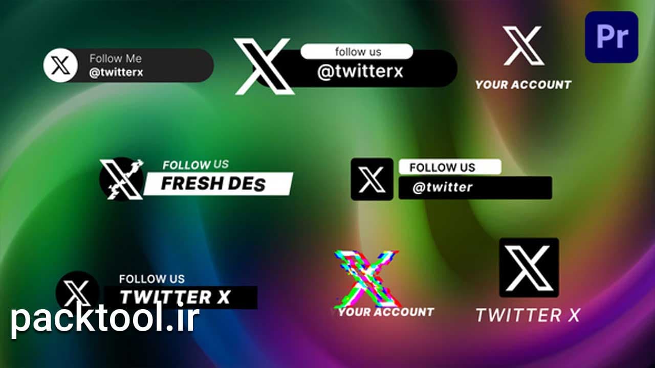 دانلود پروژه آماده پریمیر پرو زیرنویس توییتر ایکس Twitter X Lower Thirds