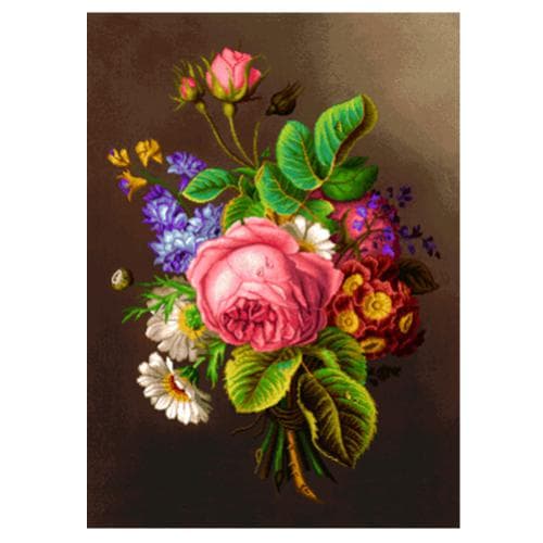 نخ و نقشه تابلو فرش گل و گلدان کد 25251 — تصویر ۲