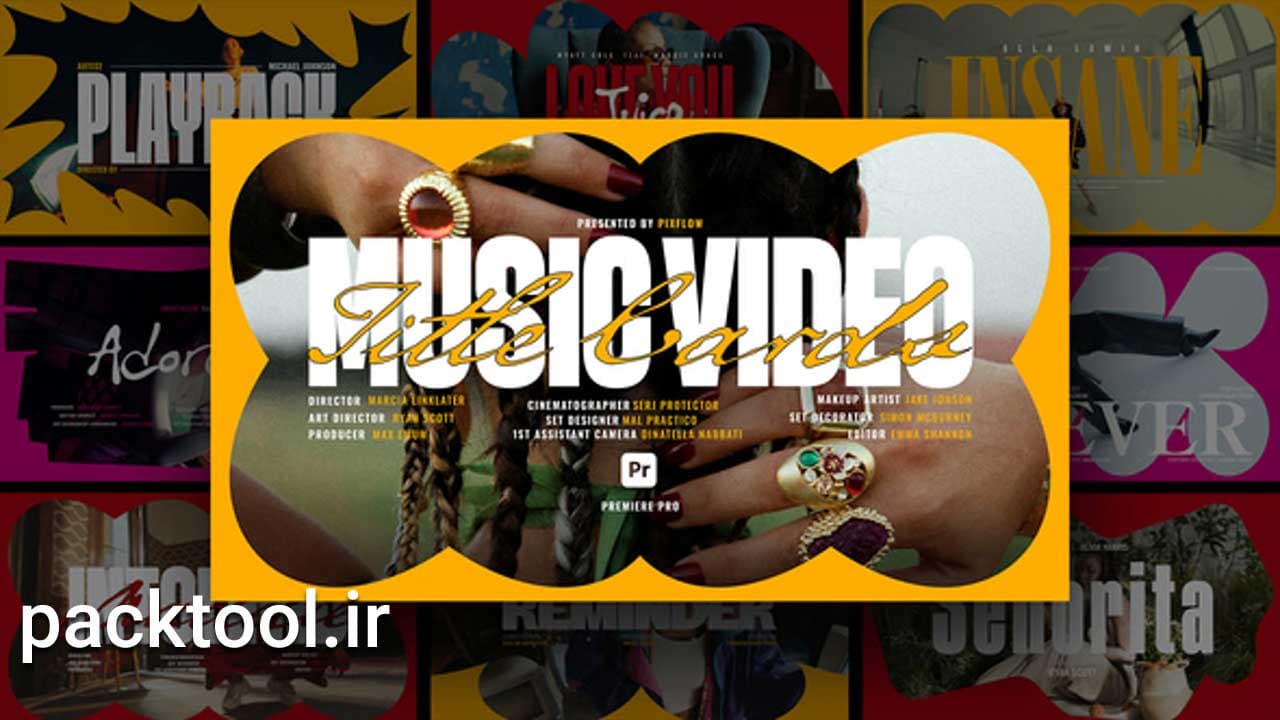 دانلود پروژه آماده پریمیر عناوین فیلم سینمایی Music Video Title Card Templates