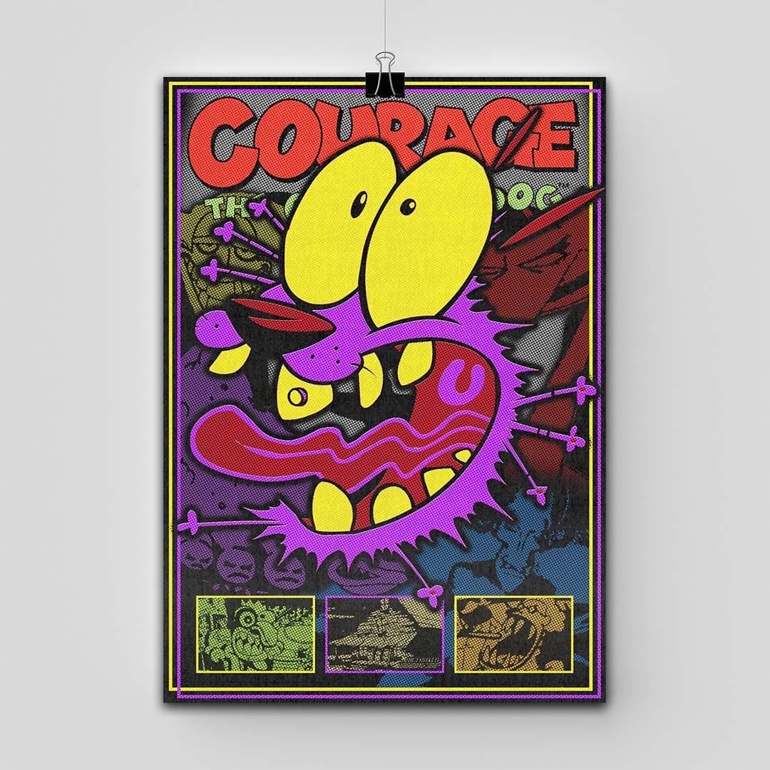 پوستر Courage the Cowardly Dog طرح Halftone Scare