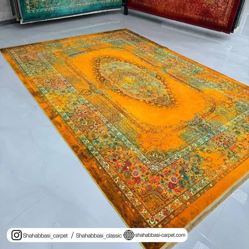 فرش 77 رج کد 77116 زرد — تصویر ۳