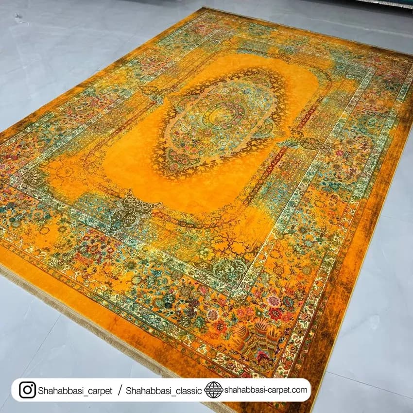 فرش 77 رج کد 77116 زرد — تصویر ۲