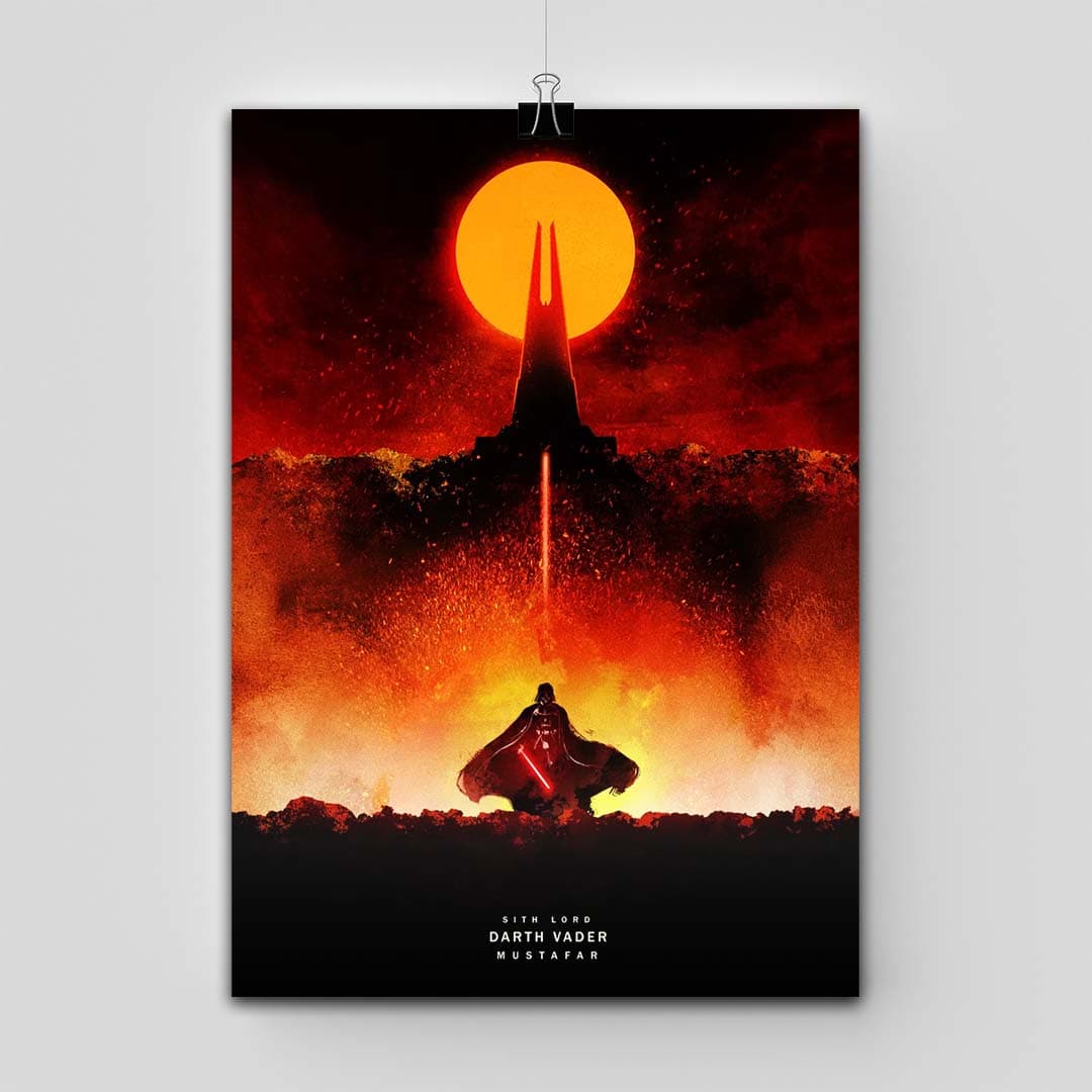 پوستر Star Wars طرح Darth Vader Mustafar