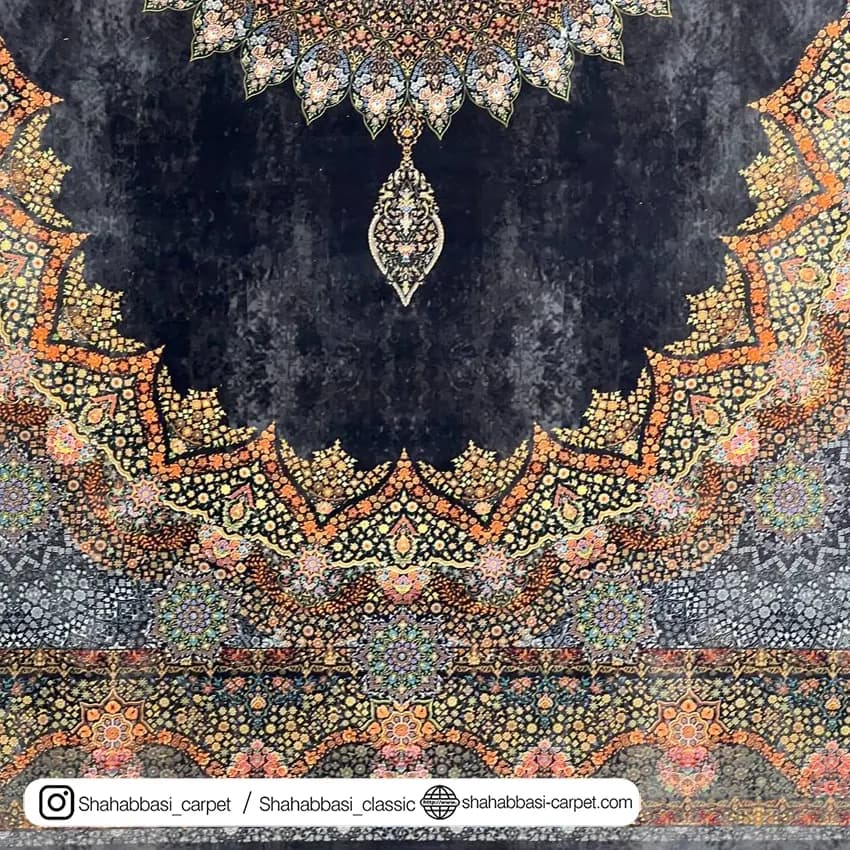فرش 77 رج کد 77112 ذغالی — تصویر ۳