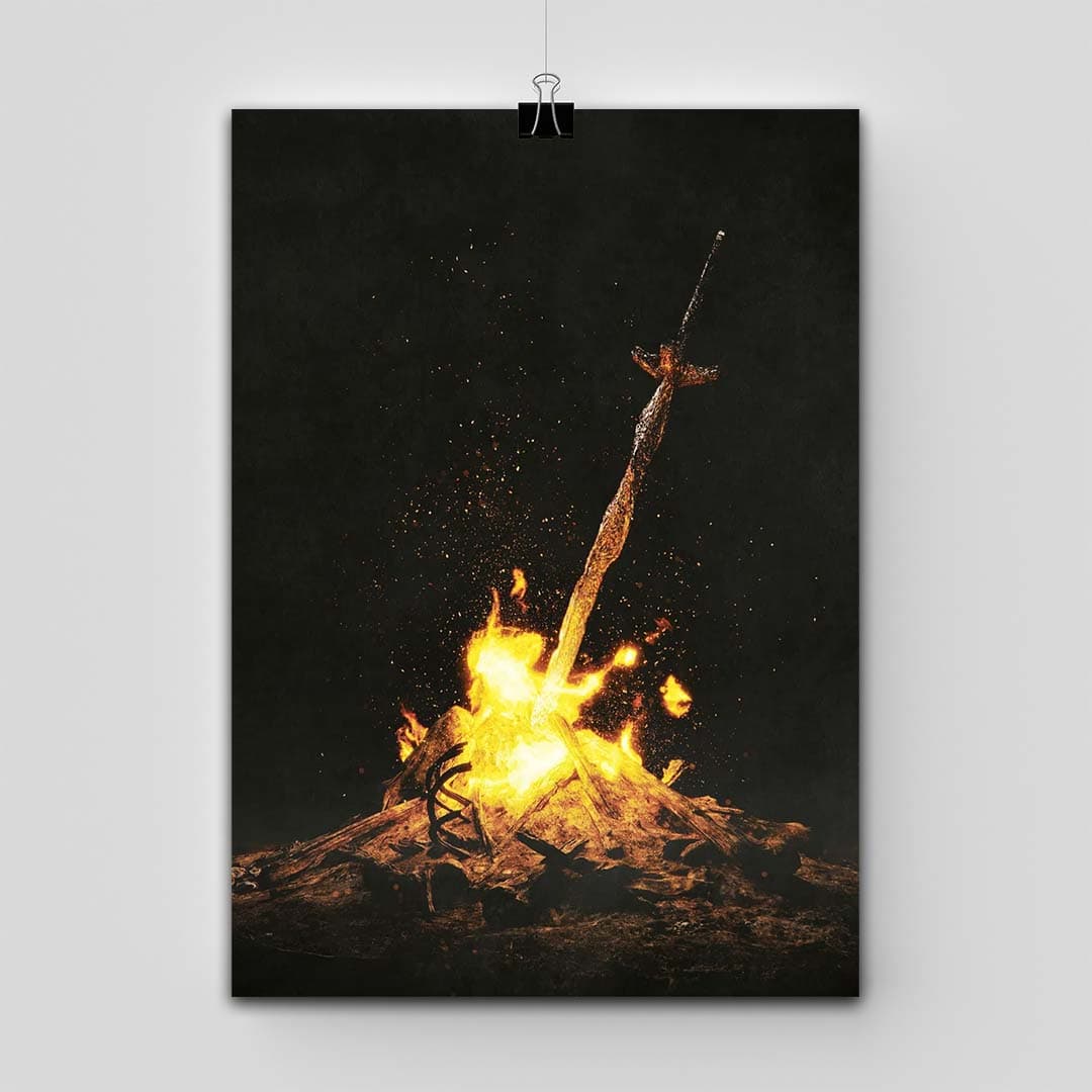 پوستر Dark Souls طرح Bonfre