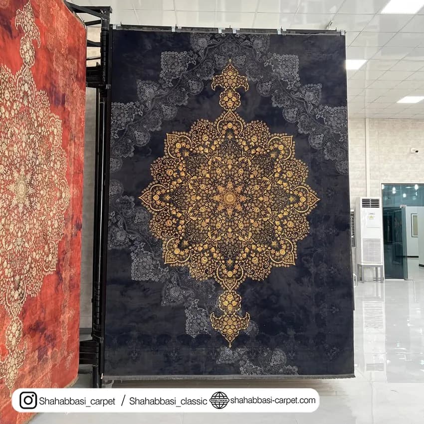 فرش 77 رج کد 77110 ذغالی — تصویر ۲