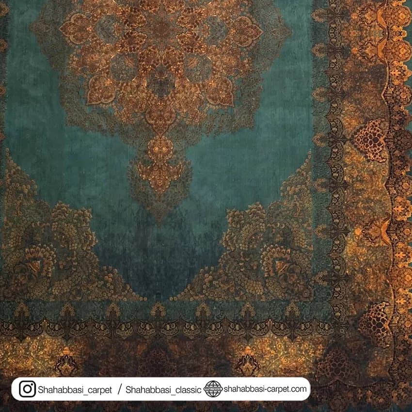 فرش 77 رج کد 77109 سبز — تصویر ۴