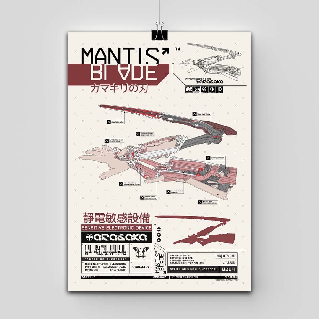 پوستر Cyberpunk 2077 طرح Mantis Blade