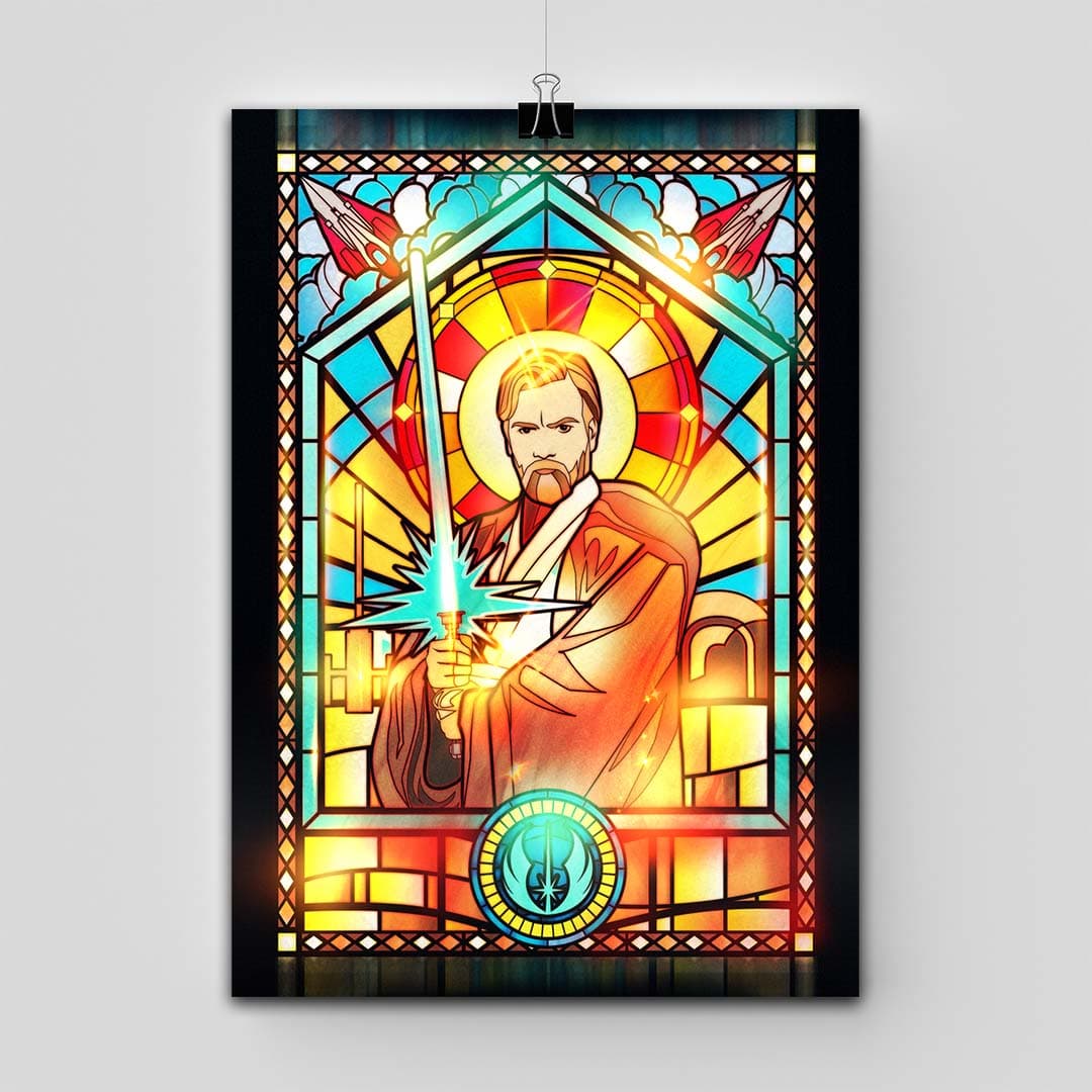 پوستر Star Wars طرح Obi-Wan Stained Glass