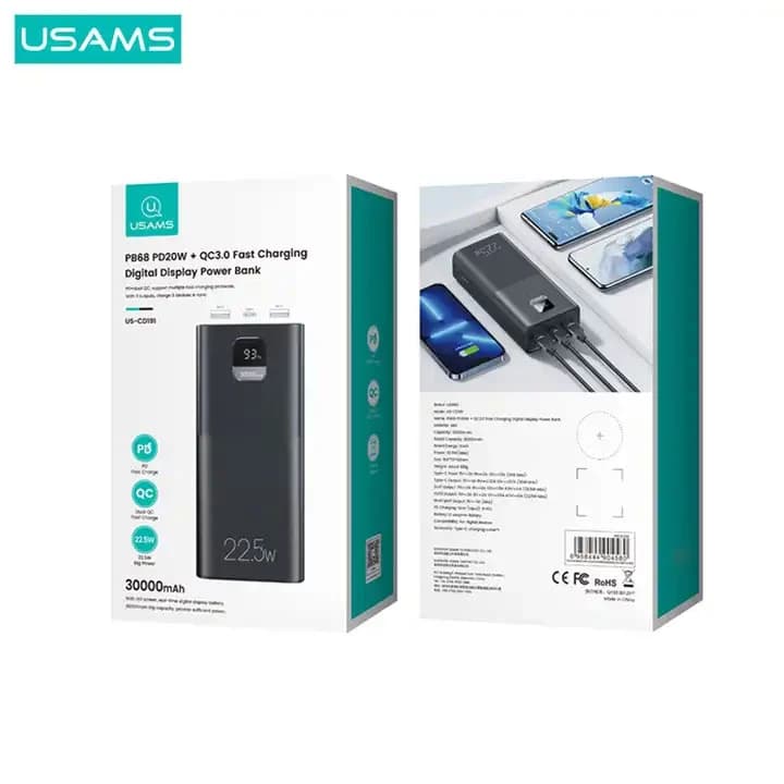 پاوربانک یوسمز 30000 میلی آمپر مدل Usams US-CD191 — تصویر ۳