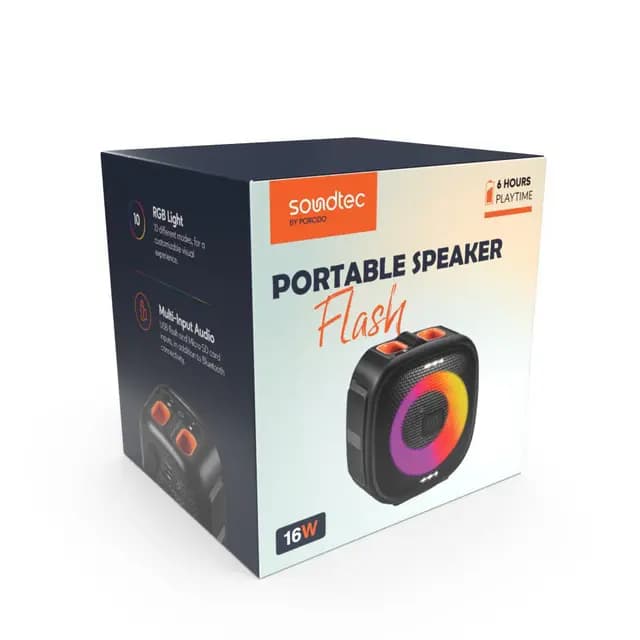 اسپیکر بلوتوثی قابل حمل پرودو مدل Soundtec Flash RGB 16W STRGBS — تصویر ۵