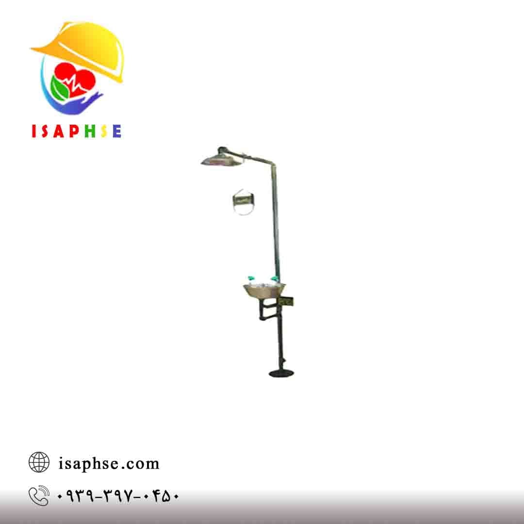 دوش و چشم شوی اضطراری کربن استیل با راهبری دستی مدل CS 502-450