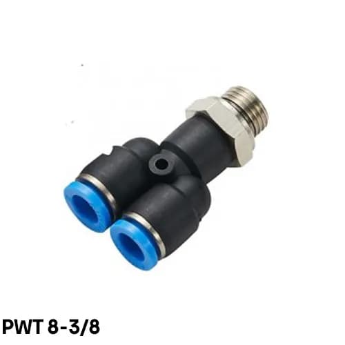 اتصالات پنوماتیکی کانکتور لوله پلاستیکی Splitter 3 طرفه سایز 8-3/8 — تصویر ۲