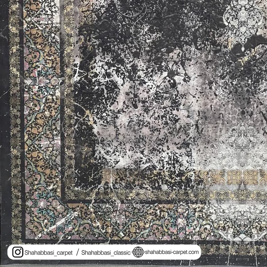فرش 77 رج کد 77106 ذغالی — تصویر ۵