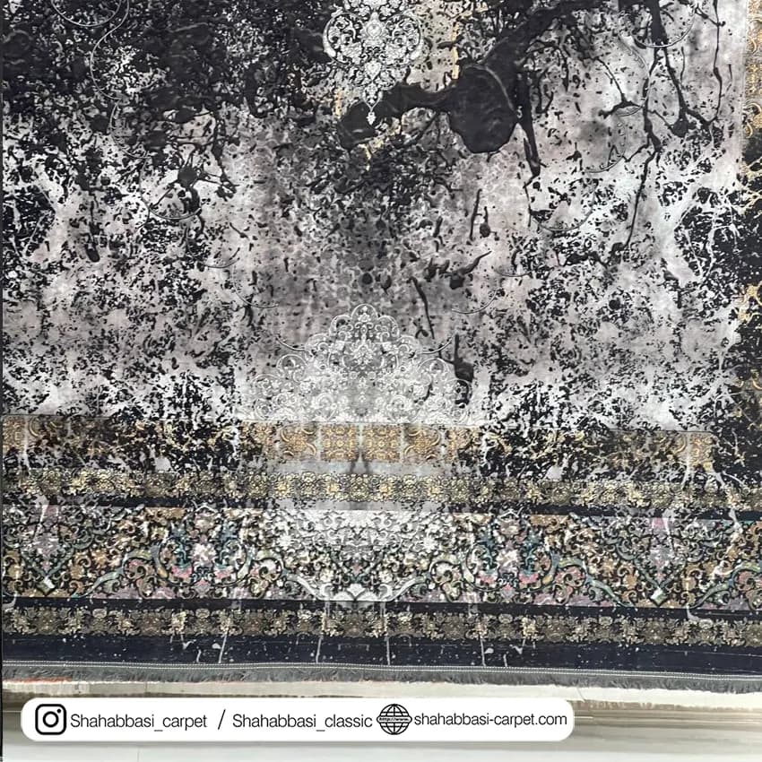 فرش 77 رج کد 77106 ذغالی — تصویر ۳