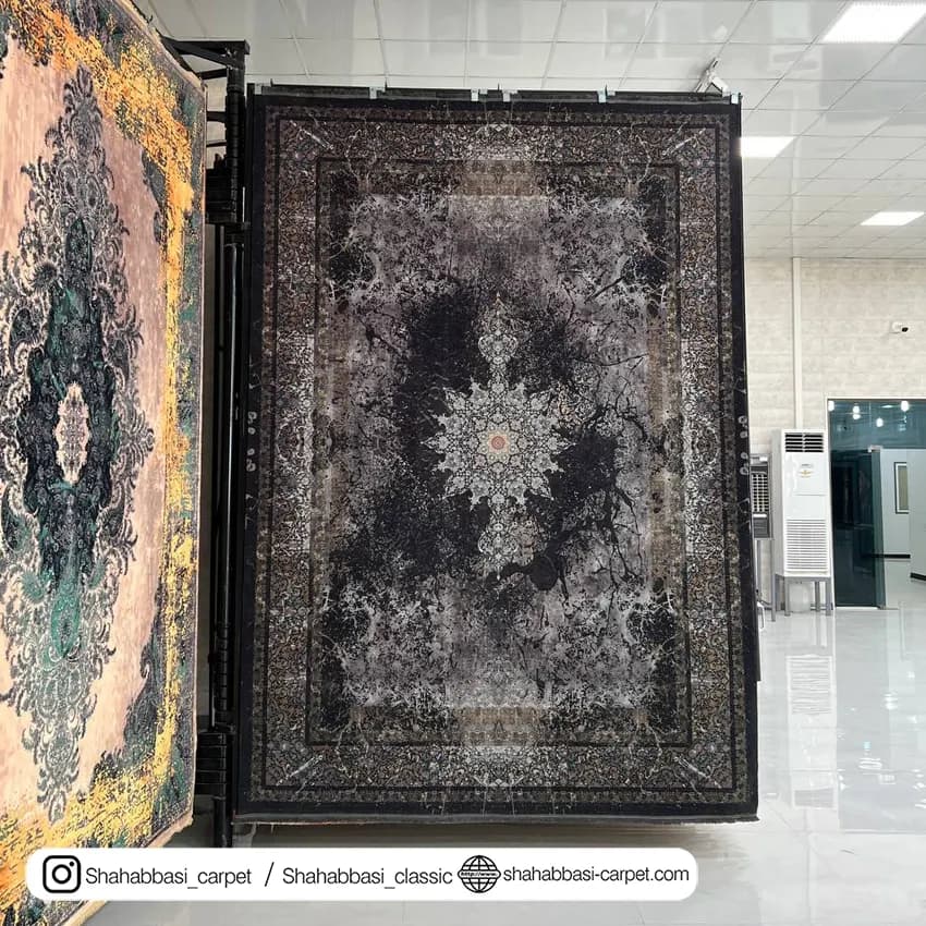 فرش 77 رج کد 77106 ذغالی — تصویر ۲