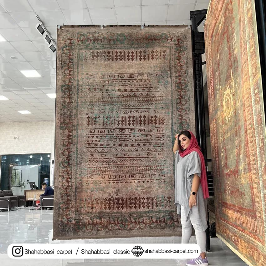 فرش ماشینی کد 500113 خاکستری