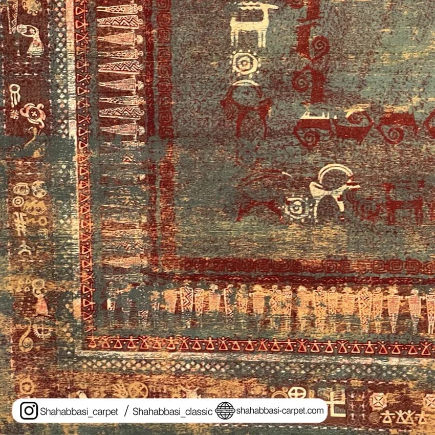 فرش ماشینی کد 500111 سبز — تصویر ۴